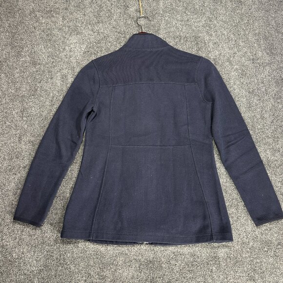 T by Talbots Jacket Womens P Full Zip Blue Knit Pockets - Picture 6 of 7